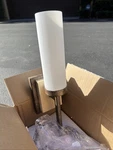 New (open Box) Minka Wall Light Sconce- Aged Patina Iron W/ Travertine Stone. Fixed Price $70.00.