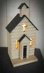 Primitive Church , Lighted Decor Farmhouse Handmade. Fixed Price $94.95.