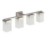 Moen 90 Degree Four Globe Bathroom Vanity Light Brushed Nickel New #YB8864BN. Fixed Price $422.99.