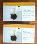 Lot Of (two) Portfolio Oil-rubbed Bronze Wall Sconce Frosted Glass 1314216 Nos. Fixed Price $36.99.