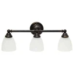 Lalia Home 25" Oil Rubbed Bronze 3-LIGHT Vanity Wall Fixture With Glass Shade. Fixed Price $44.95.