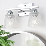 Stainless Steel Bathroom Vanity Light Over Mirror, 2 Polished Chrome Ba.... Fixed Price $66.16.