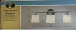 Hampton Bay Greylock 3-LIGHT Brushed Nickel Bowed Bar Vanity. Fixed Price $56.00.
