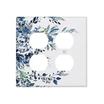 Blue Eucalyptus Watercolor Plant Leaves With Floral Outlet Covers 2-GANG Dupl.... Fixed Price $23.78.