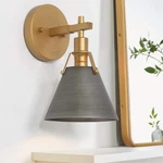 Lnc 1-LIGHT Vintage Gold Belle And Industrial Gray Wall Sconce A03910. Fixed Price $39.95.
