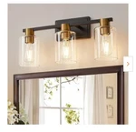 Dsmjfu Black And Gold Bathroom Fixture, 3 Vanity Light, .... Fixed Price $30.00.