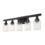 Craftmade Chicago Light Vanity, Flat Black/clear Seeded 53105-FB. Fixed Price $174.99.
