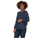 Martha Stewart Ponte Top With Bracelet Bell Sleeves Azurite Blue Size Xs A345115. Fixed Price $17.85.