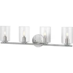 Hampton Bay Champlain 31.5" 4-LIGHT Brushed Nickel Bathroom Vanity W/glass. Fixed Price $41.99.