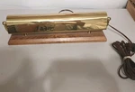 House Of TROYMA-14-W, 2 Light Mantel Picture With Wood Base. Fixed Price $90.00.