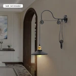 Vintage Industrial Wall Light Sconce Gooseneck Lamp Pulley Metal Fixture. Fixed Price $32.12.