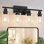Indoi 4-LIGHT Bathroom Fixtures, Matte Black Modern Vanity Lights With .... Fixed Price $64.61.