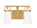 Home Decorators Clermont 14.75 In. 2-LIGHT Satin Brass Bathroom Vanity. Fixed Price $27.98.