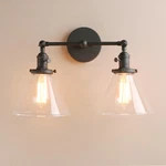 Pathson 7.3" Funnel Glass Vintage Industrial Double Arm Wall Lamp Light Sconce. Fixed Price $122.99.