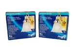 Two Angelo Lighting 67479 Brass Wall Sconce Etched Glass Shade Pair New Open Box. Fixed Price $24.99.