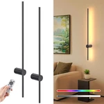 Niorsun 35.4" Battery Wall Sconce Set Of Black Rechargeable Led #R028. Fixed Price $59.99.