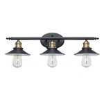 Hampton Bay Glenhurst 25" 3-LIGHT Black & Brass Vanity With Metal Shades. Fixed Price $74.97.