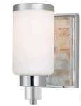 Sconce Minka Lavery 3241-77 Cashelmara 8" Bathroom Etched Opal Shade Chrome S8. Fixed Price $60.00.