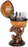 33" Globe Bar Wine Cabinet Atlas Stand Bottle Shelf Liquor Storage Us. Fixed Price $186.78.
