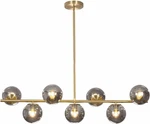 Lighting Mid Century Modern Globe Sputnik Chandelier Gold Brass Linear Pendant. Fixed Price $547.04.