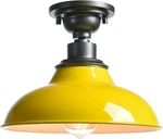 Yellow Industrial Semi Flush Mount Ceiling Light For Farmhouse Decor. Fixed Price $100.99.