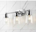 Jonathan Beverly 3-LIGHT Chrome Iron/seeded Glass Classic Led Vanity. Fixed Price $55.95.