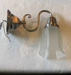 Vintage Rejuvenation Wall Sconce Single Glass Shade 2006 Satin Nickel W853BN. Fixed Price $74.99.