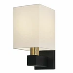 Sonneman 6120 Black Cubo 1-LIGHT Wall Sconce With Cream Linen Shade Reg $489. Fixed Price $209.99.