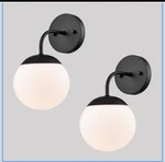 Danseer Black Wall Sconce Modern Nordic Style Milky Globe Glass Set Of 2 Lights. Fixed Price $40.99.