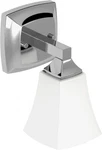 Moen Voss 1-LIGHT Frosted Bathroom Sconce Chrome Glass Reversible YB5161CH. Fixed Price $40.80.