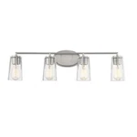 Savoy House Sacremento 4-LIGHT Bathroom Vanity Light, Satin Nickel 8-7045-4-SN. Fixed Price $322.00.