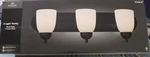 Belair Lighting Vanity Black Finish/ Frosted Glass CB-3503-1 Bk. Fixed Price $38.95.