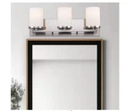 Bel Air Lighting Cornerstone 20" 3-LIGHT Brushed Nickel Vanity Frosted Glass. Fixed Price $44.90.