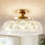 Semi Flush Mount Ceiling Light, 12 Inch Large Gold Fixture,. Fixed Price $79.78.