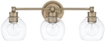 Remington 23 1/2" Wide Aged Brass 3-LIGHT Vanity Bath. Fixed Price $284.00.