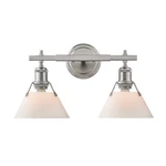 Golden 3306-BA2-PW-OP Orwell 18.25" 2-LIGHT Bath Vanity In Pewter W/ Opal Glass. Fixed Price $239.99.