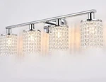 Luburs 5-LIGHTS Wall Sconce Crystals Bathroom Vanity Chrome Vintage Fixture. Fixed Price $98.00.