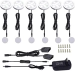Aiboo 12V Led Under Cabinet Lights Kit 6 Pack Black Cord Aluminum Puck Lamps For. Fixed Price $47.99.