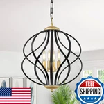 Yurnyq Modern Black Gold Chandelier For Dining Room 4 Lights Geometric. Fixed Price $177.43.