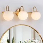 Llhzsy Lucie 22.64 In 3-LIGHT Gold Bathroom Vanity With Opal Glass Shades. Fixed Price $114.99.