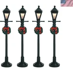 Gas Lantern Street Lamp, Set Of 4, Battery Operated 4.5V. Fixed Price $41.65.