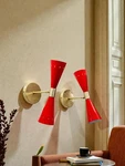 Mid Century Modern Brass Wall Sconce - Diabolo Italian Designer Vanity Lighting. Fixed Price $129.00.