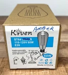 Kiven Vintage Edison Amber Light Bulb 60W E26 110-120V ST64 Decorative Glass. Fixed Price $8.00.