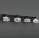 Brknit 4-LIGHT Black Crystal Bathroom Vanity Fixtures Over Mirror. Fixed Price $167.90.