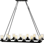 Jonathan JYL7555A Athos 45.5" 12-LIGHT Iron Farmhouse Linear Led Chandelier. Fixed Price $149.95.