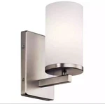 Kichler Crosby 1-LIGHT Brushed Nickel Bathroom Indoor Wall Sconce. Fixed Price $19.99.