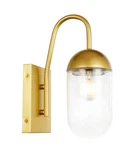 Wall Sconce Brass Bathroom Or Dining Clear Glass Lamp Shade Light Fixture. Fixed Price $137.25.
