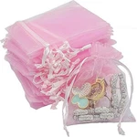 Thedisplayguys 100-PACK Xs 2 3/4" Pink Sheer Organza Gift Bags With Drawstri. Fixed Price $14.19.