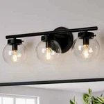 Uolfin Industrial Black Bathroom Vanity LIGHT,19.5 In. 3-LIGHT Globe Wall Sconce. Fixed Price $34.99.