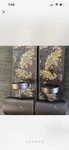 Set Of 2 Elements Tea Light Candle Wall Sconce Crackle Glass Mosaic 10IN. Fixed Price $40.00.